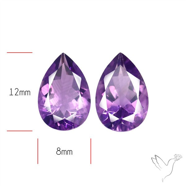 Faceted Fine Amethyst Pair