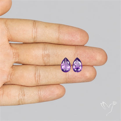 Faceted Fine Amethyst Pair