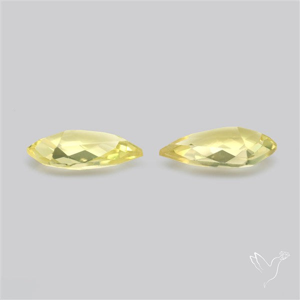 Faceted Green Gold Lemon Quartz Pair