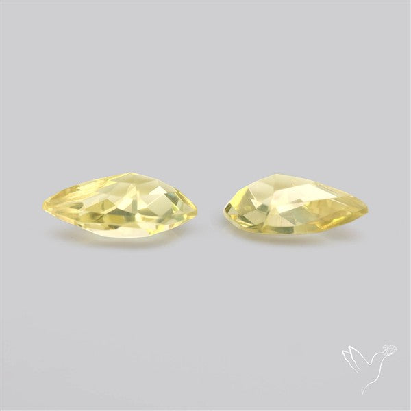 Faceted Green Gold Lemon Quartz Pair