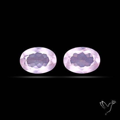 Brazilian Rose Quartz Pair Faceted Fine Gemstone
