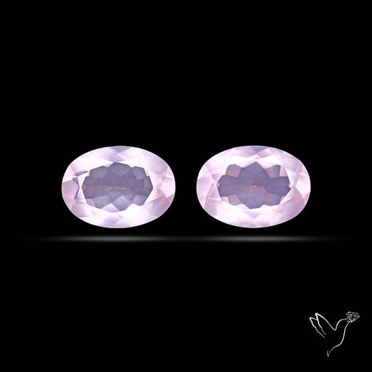 Brazilian Rose Quartz Pair Faceted Fine Gemstone