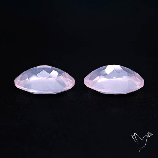 Brazilian Rose Quartz Pair Faceted Fine Gemstone
