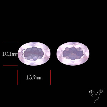 Brazilian Rose Quartz Pair Faceted Fine Gemstone
