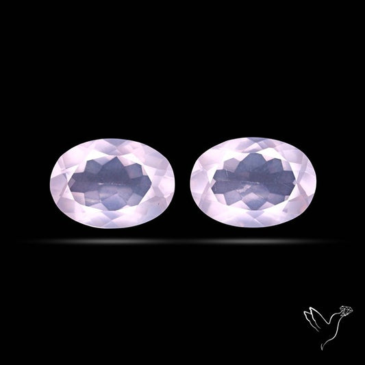 Brazilian Rose Quartz Pair Faceted Fine Gemstone