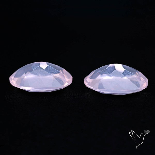 Brazilian Rose Quartz Pair Faceted Fine Gemstone