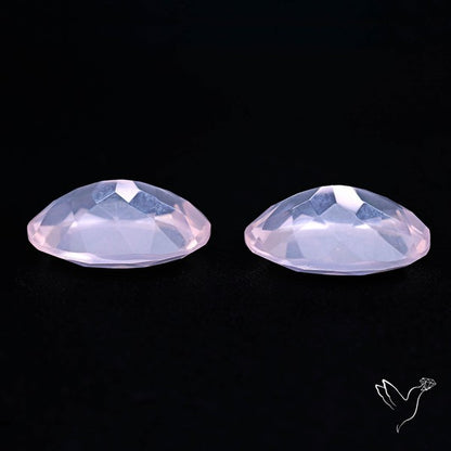 Brazilian Rose Quartz Pair Faceted Fine Gemstone