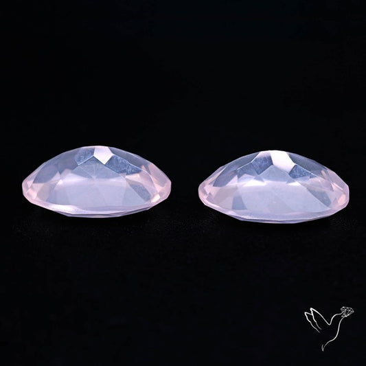 Brazilian Rose Quartz Pair Faceted Fine Gemstone