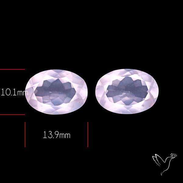 Brazilian Rose Quartz Pair Faceted Fine Gemstone