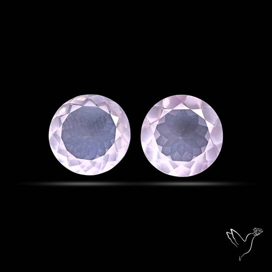 Brazilian Rose Quartz Pair Faceted Fine Gemstone
