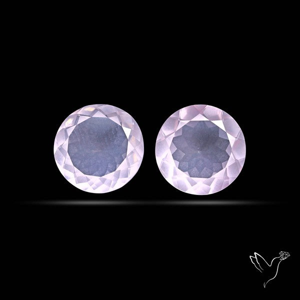 Brazilian Rose Quartz Pair Faceted Fine Gemstone