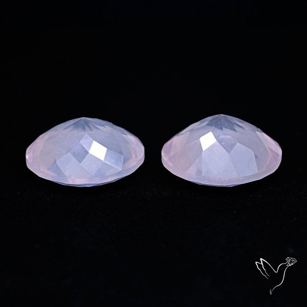 Brazilian Rose Quartz Pair Faceted Fine Gemstone