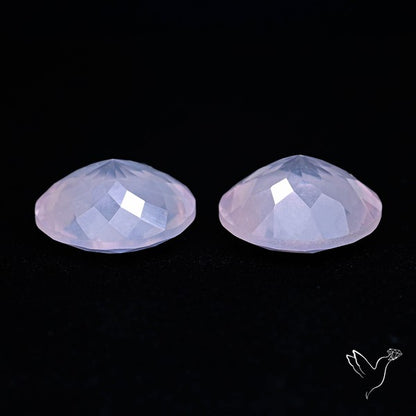 Brazilian Rose Quartz Pair Faceted Fine Gemstone