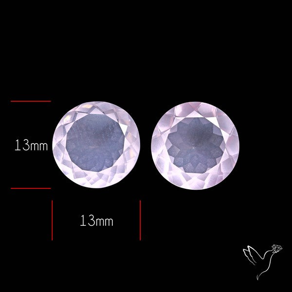 Brazilian Rose Quartz Pair Faceted Fine Gemstone
