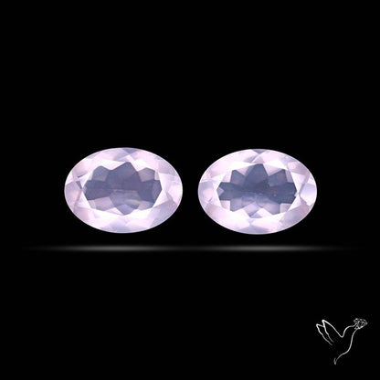Brazilian Rose Quartz Pair Faceted Fine Gemstone