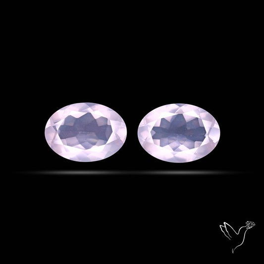 Brazilian Rose Quartz Pair Faceted Fine Gemstone