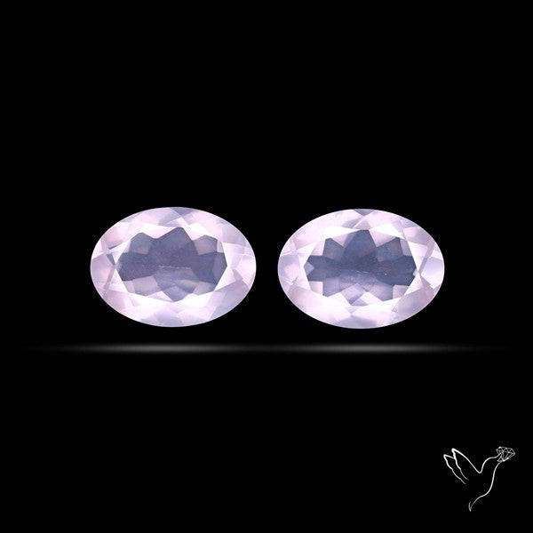 Brazilian Rose Quartz Pair Faceted Fine Gemstone