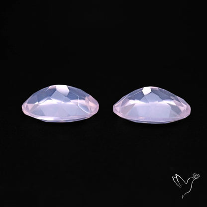 Brazilian Rose Quartz Pair Faceted Fine Gemstone