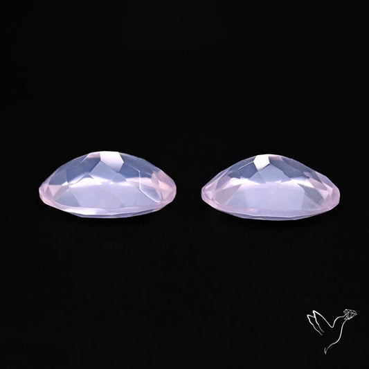 Brazilian Rose Quartz Pair Faceted Fine Gemstone