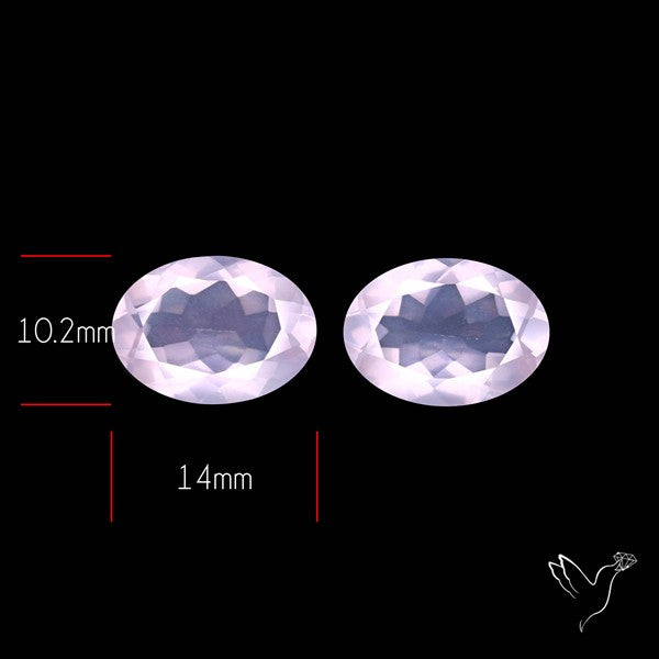 Brazilian Rose Quartz Pair Faceted Fine Gemstone