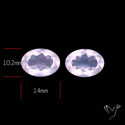 Brazilian Rose Quartz Pair Faceted Fine Gemstone