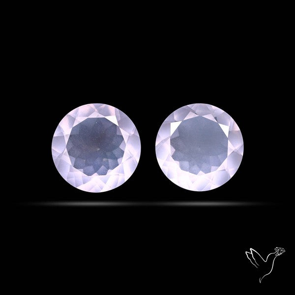 Brazilian Rose Quartz Pair Faceted Fine Gemstone