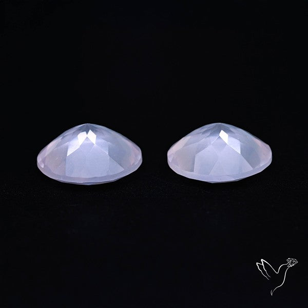 Brazilian Rose Quartz Pair Faceted Fine Gemstone