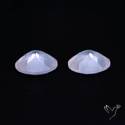 Brazilian Rose Quartz Pair Faceted Fine Gemstone