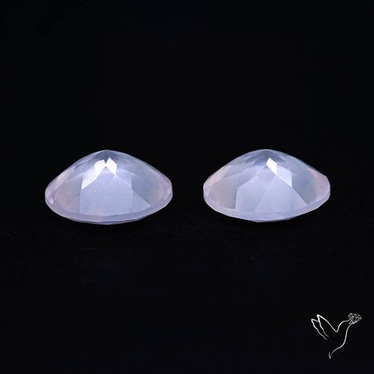 Brazilian Rose Quartz Pair Faceted Fine Gemstone