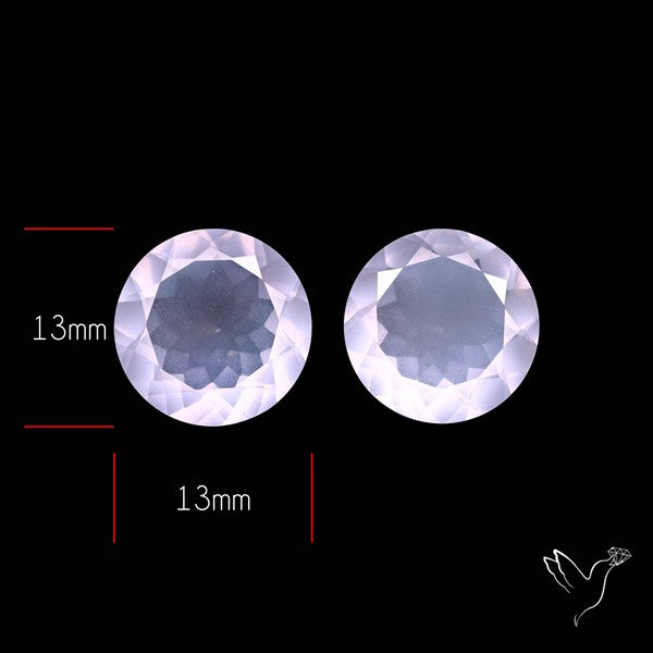 Brazilian Rose Quartz Pair Faceted Fine Gemstone