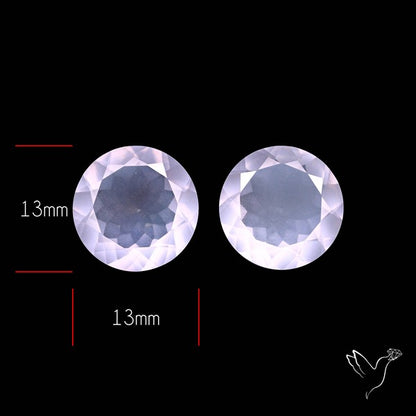 Brazilian Rose Quartz Pair Faceted Fine Gemstone