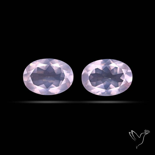 Brazilian Rose Quartz Pair Faceted Fine Gemstone