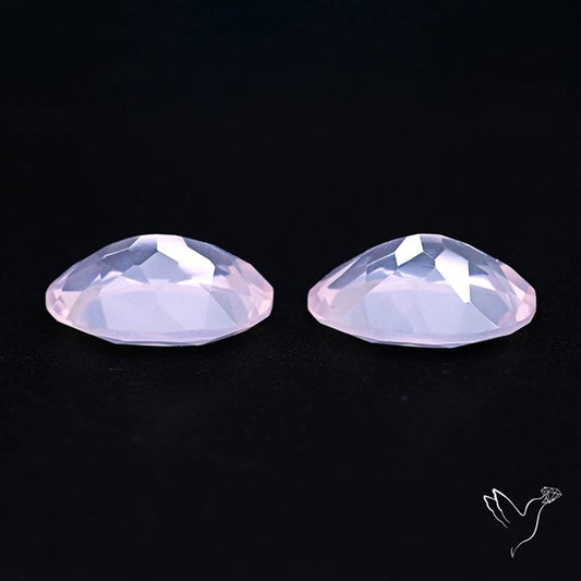 Brazilian Rose Quartz Pair Faceted Fine Gemstone