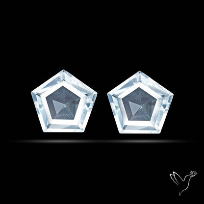 Himalayan Quartz Pair Faceted Fine Clear Crystal Quartz