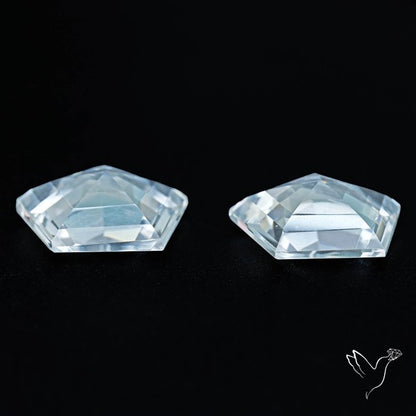 Himalayan Quartz Pair Faceted Fine Clear Crystal Quartz