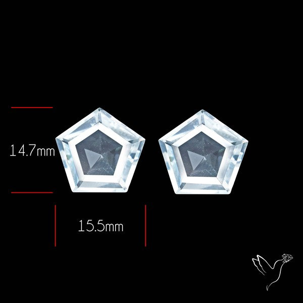 Himalayan Quartz Pair Faceted Fine Clear Crystal Quartz