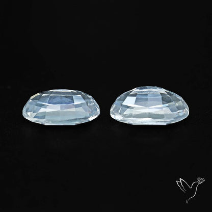 Himalayan Quartz Pair Faceted Fine Clear Crystal Quartz