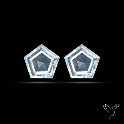 Himalayan Quartz Pair Faceted Fine Clear Crystal Quartz