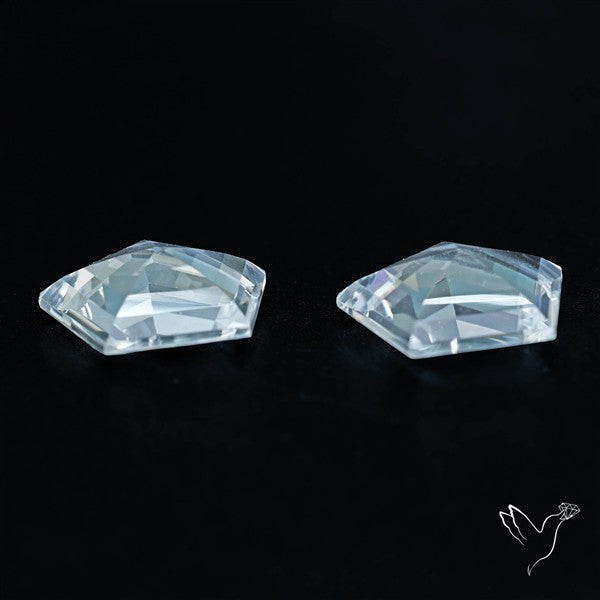 Himalayan Quartz Pair Faceted Fine Clear Crystal Quartz