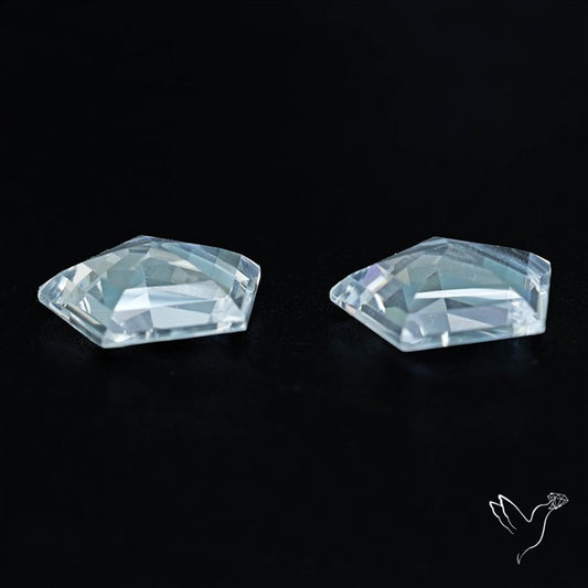 Himalayan Quartz Pair Faceted Fine Clear Crystal Quartz