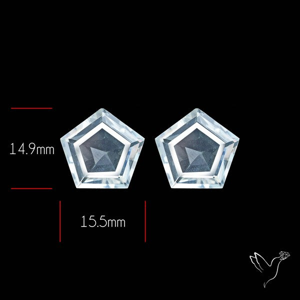 Himalayan Quartz Pair Faceted Fine Clear Crystal Quartz