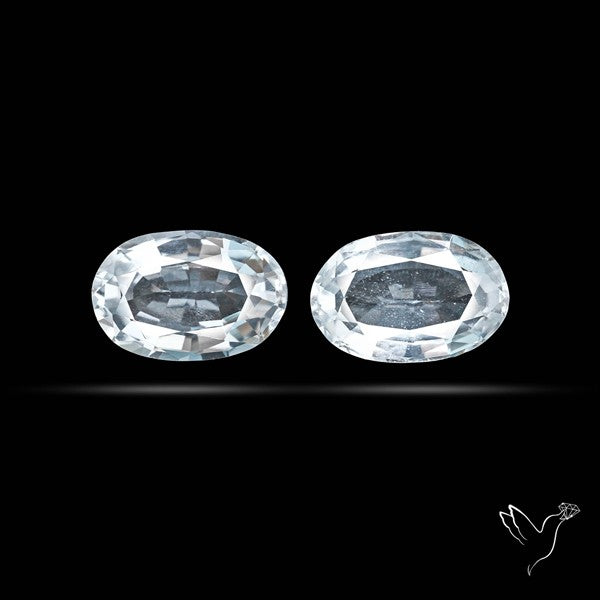 Himalayan Quartz Pair Faceted Fine Clear Crystal Quartz