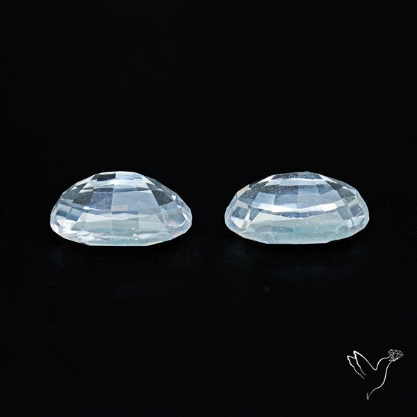 Himalayan Quartz Pair Faceted Fine Clear Crystal Quartz
