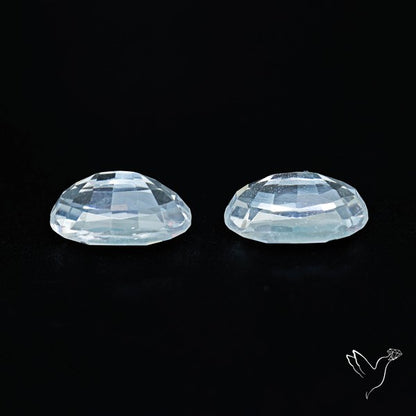 Himalayan Quartz Pair Faceted Fine Clear Crystal Quartz