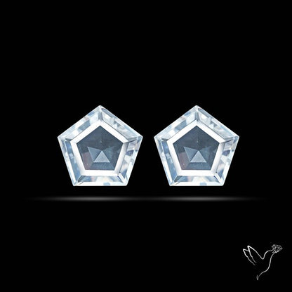 Himalayan Quartz Pair Faceted Fine Clear Crystal Quartz