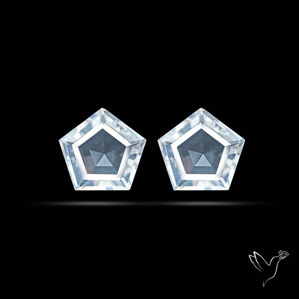 Himalayan Quartz Pair Faceted Fine Clear Crystal Quartz