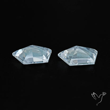 Himalayan Quartz Pair Faceted Fine Clear Crystal Quartz