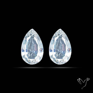 Himalayan Quartz Pair Faceted Fine Clear Crystal Quartz