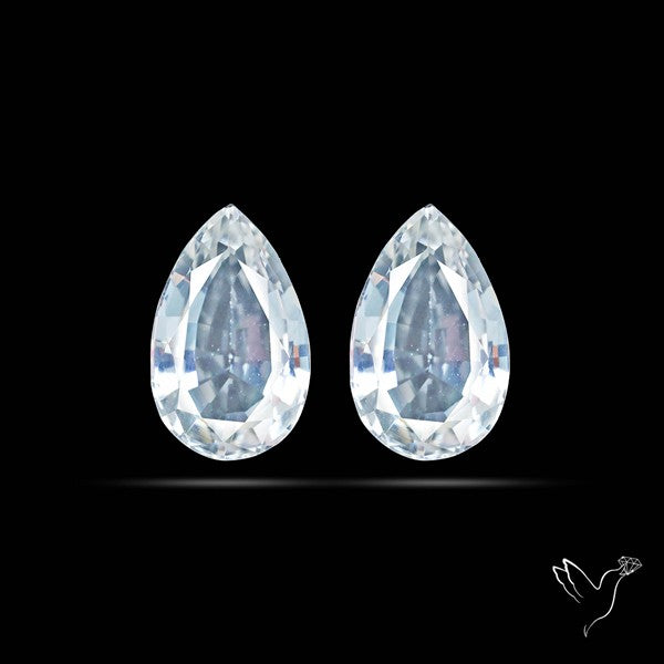 Himalayan Quartz Pair Faceted Fine Clear Crystal Quartz