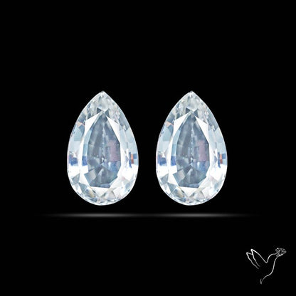 Himalayan Quartz Pair Faceted Fine Clear Crystal Quartz